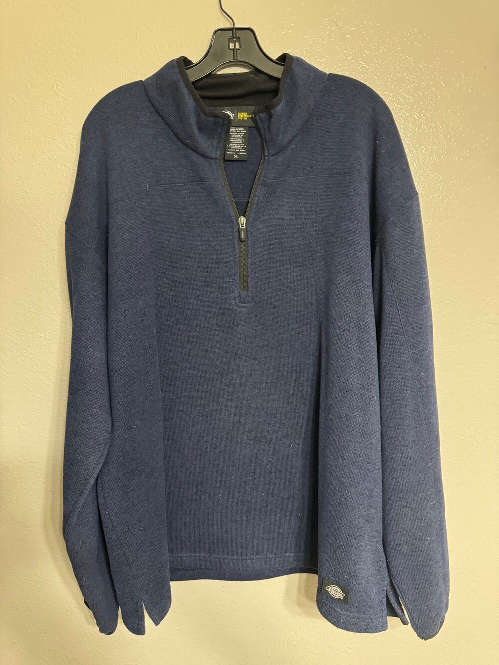 Dickies Performance System Mens XL Navy 1/4 Zip Fleece Pullover 2014 Workwear
